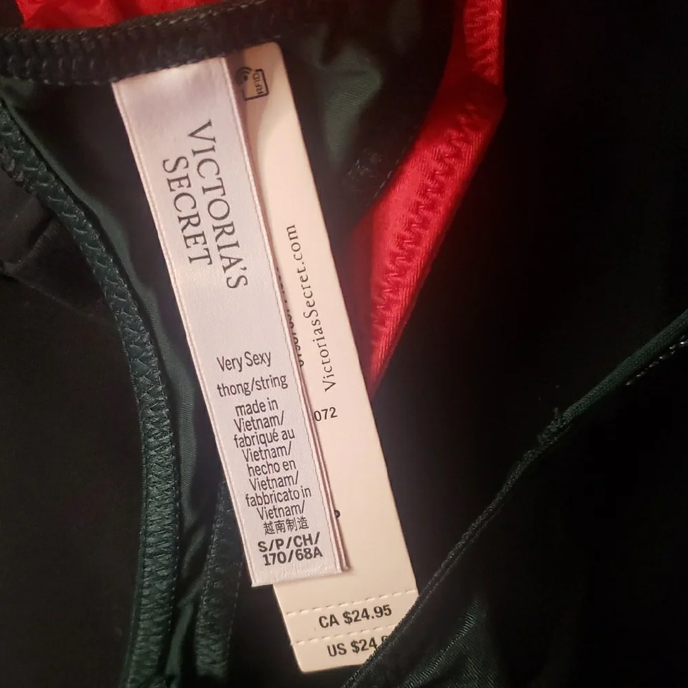 Victoria's Secret Small Thongs - Black, Red, and Green - Picture 2 of 2